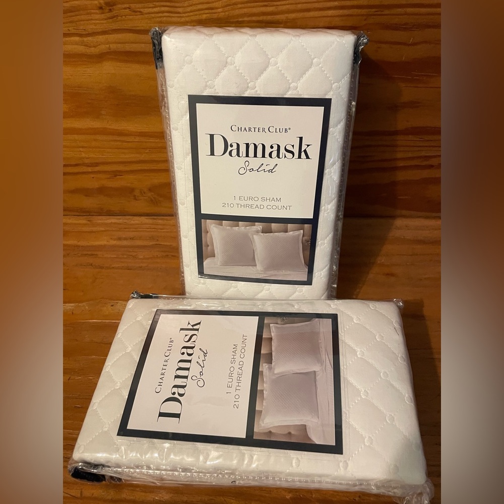 Damask Euro Shams. NWT.
